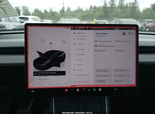 7SAYGDED1TF398796 2026 TESLA MODEL Y Серый Вид задних сидений