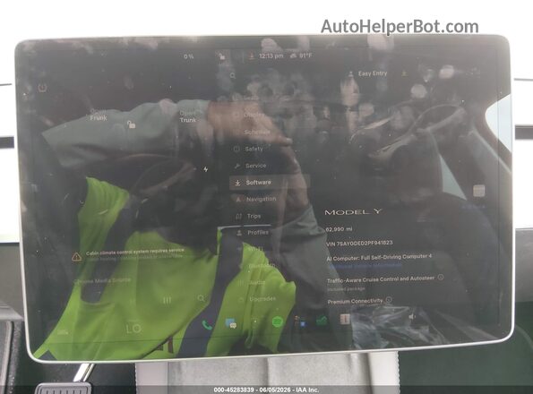7SAYGDED2PF941823 2023 TESLA MODEL Y Gray Vista de los asientos traseros