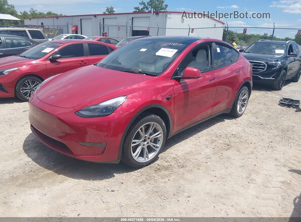 7SAYGDED2PF955964 2023 TESLA MODEL Y Red Առջևի ձախ երեք քառորդ տեսարան