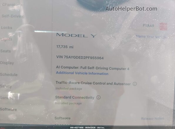 7SAYGDED2PF955964 2023 TESLA MODEL Y Red Հետևի նստատեղերի տեսք