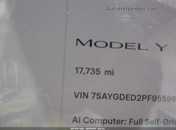 7SAYGDED2PF955964 2023 TESLA MODEL Y Red 