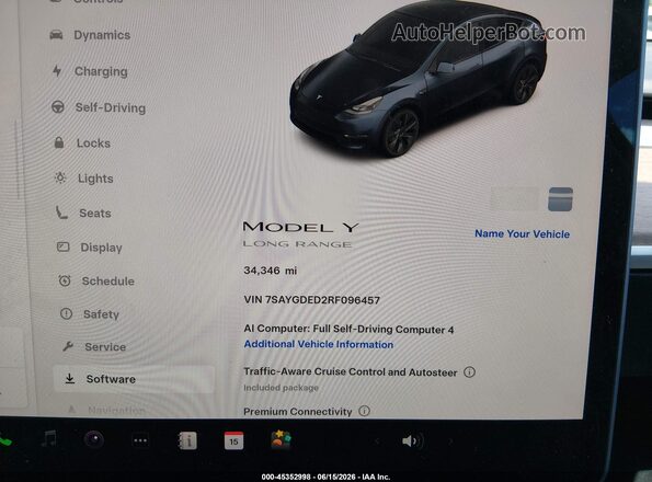 7SAYGDED2RF096457 2024 TESLA MODEL Y Black Вид задніх сидінь