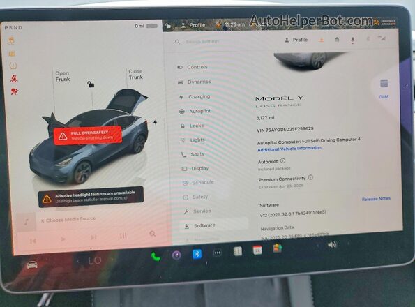 7SAYGDED2SF259629 2025 TESLA MODEL Charcoal Սարքավորումների վահանակի տեսք