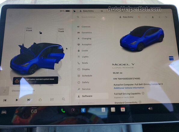 7SAYGDED2SF274082 2025 TESLA MODEL Black Widok zestawu wskaźników