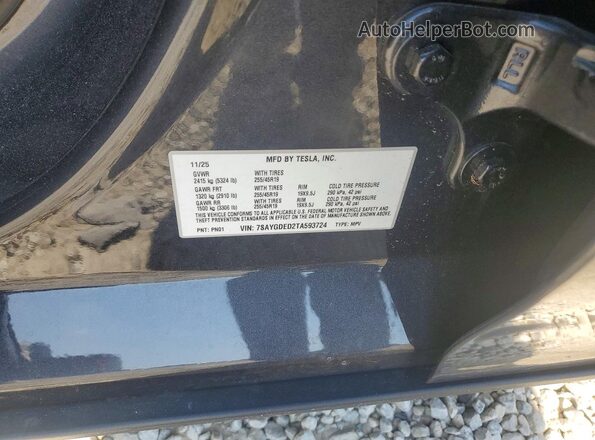 7SAYGDED2TA593724 2026 TESLA MODEL Black Շարժիչի բաժամունքի տեսք