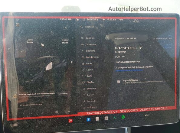 7SAYGDED2TA593724 2026 TESLA MODEL Black Սարքավորումների վահանակի տեսք