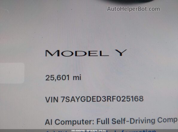 7SAYGDED3RF025168 2024 TESLA MODEL Y Black სალონის 360-გრადუსიანი ხედი