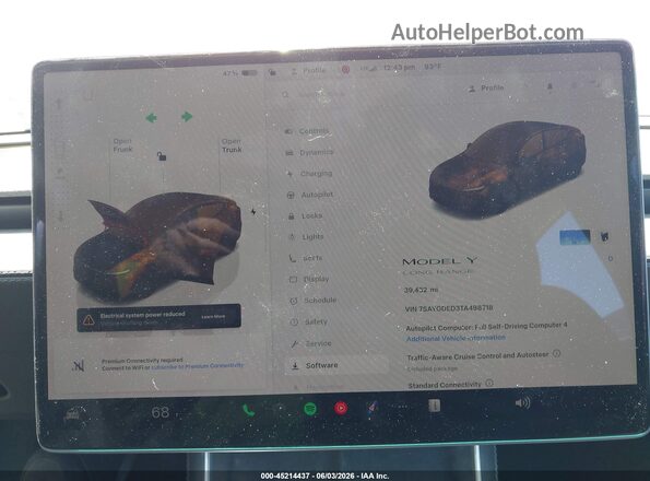 7SAYGDED3TA498718 2026 TESLA MODEL Y Красный Вид задних сидений