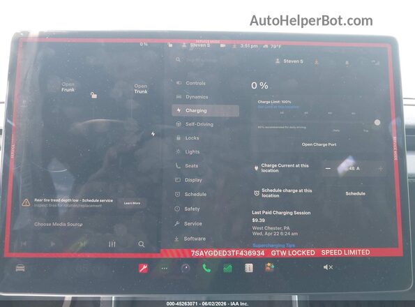 7SAYGDED3TF436934 2026 TESLA MODEL Y Черный 