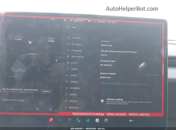 7SAYGDED3TF436934 2026 TESLA MODEL Y Черный 