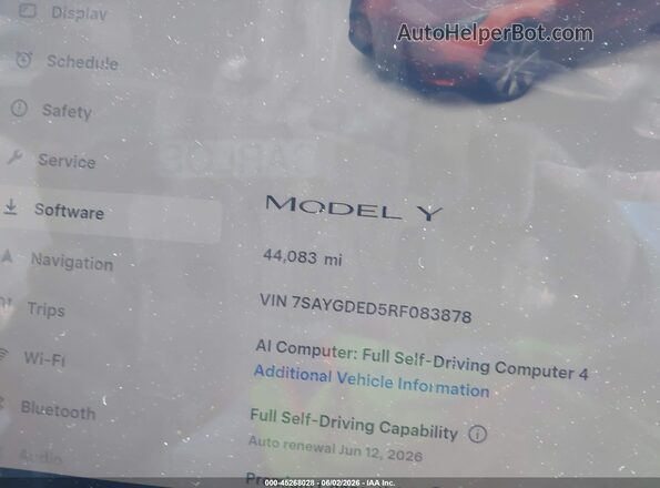 7SAYGDED5RF083878 2024 TESLA MODEL Y Black 