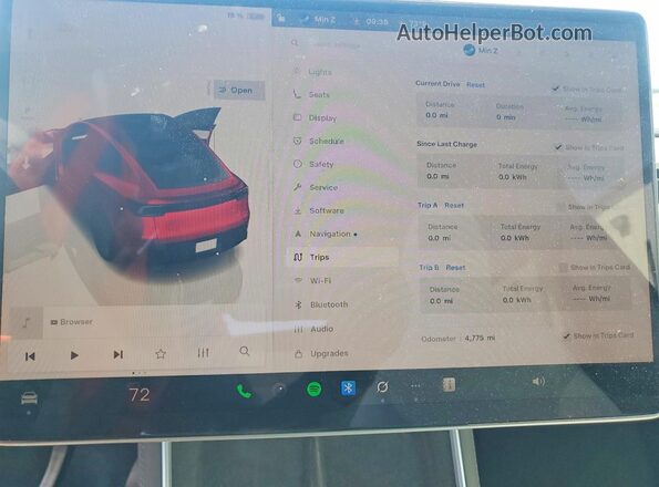 7SAYGDED5TA498073 2026 TESLA MODEL Red Widok zestawu wskaźników