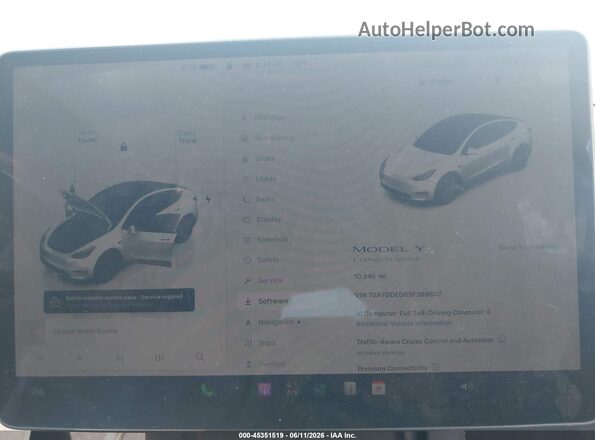 7SAYGDED6SF269807 2025 TESLA MODEL Y Серый 