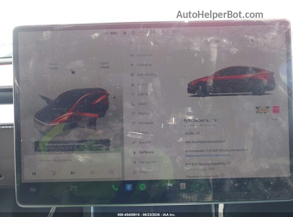 7SAYGDED6TA455541 2026 TESLA MODEL Y Красный Вид задней части салона