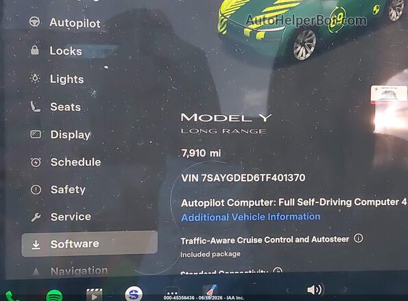 7SAYGDED6TF401370 2026 TESLA MODEL Y Gray 360 interior view