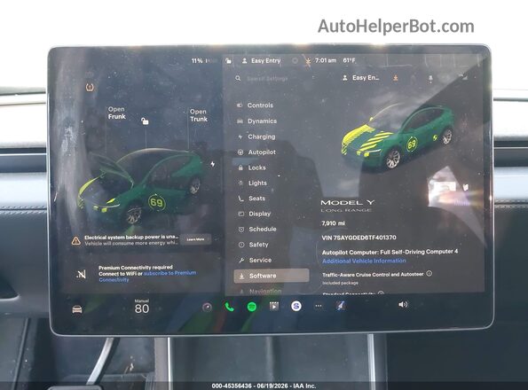 7SAYGDED6TF401370 2026 TESLA MODEL Y Gray 