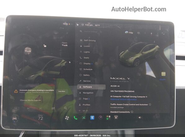 7SAYGDED7RA296540 2024 TESLA MODEL Y Gray Vista de los asientos traseros