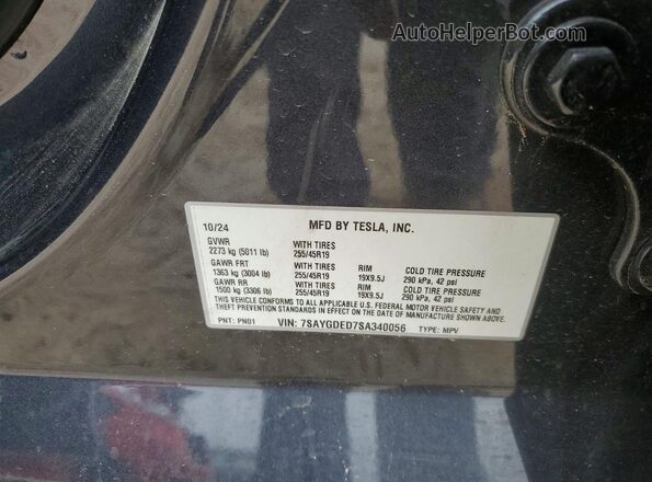 7SAYGDED7SA340056 2025 TESLA OTHER Charcoal Vista del compartimento del motor