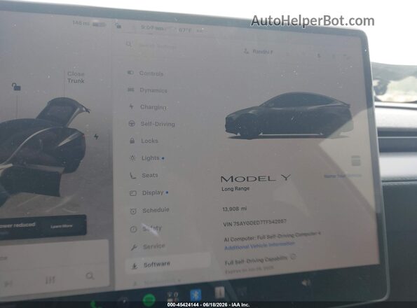 7SAYGDED7TF542867 2026 TESLA MODEL Y Black უკანა სავარძლების ხედი