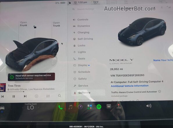 7SAYGDED8SF269260 2025 TESLA MODEL Y Gray 