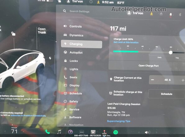 7SAYGDED8TA499623 2026 TESLA MODEL Y White 