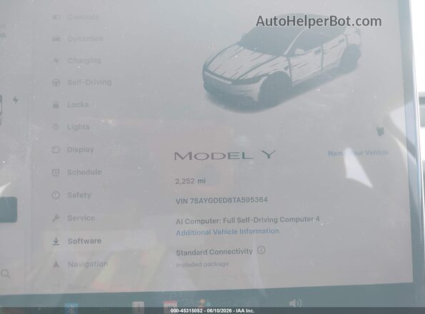7SAYGDED8TA595364 2026 TESLA MODEL Y Gray Rear seats view