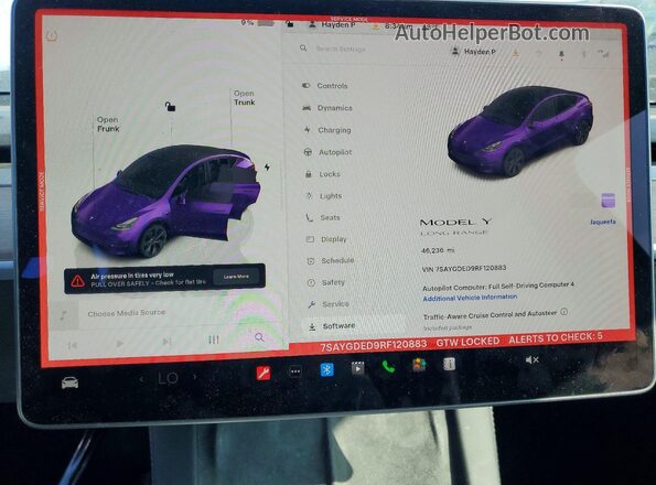 7SAYGDED9RF120883 2024 TESLA MODEL Черный Вид щитка приборов