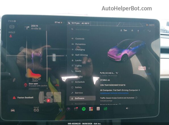 7SAYGDED9SF313878 2025 TESLA MODEL Y Black Rear seats view