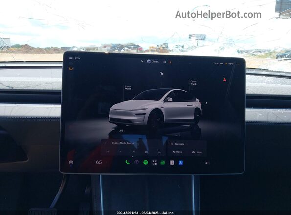 7SAYGDED9TF423234 2026 TESLA MODEL Y White უკანა სავარძლების ხედი