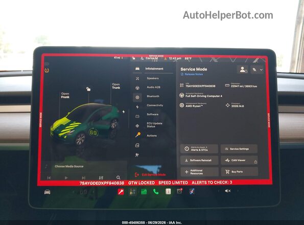 7SAYGDEDXPF940838 2023 TESLA MODEL Y Black 