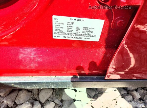 7SAYGDEDXRF046387 2024 TESLA MODEL Красный Вид подкапотного пространства