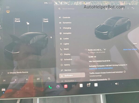7SAYGDEDXTA457678 2026 TESLA MODEL Black Սարքավորումների վահանակի տեսք