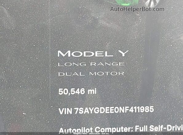 7SAYGDEE0NF411985 2022 TESLA MODEL Y Black Vista de los asientos traseros