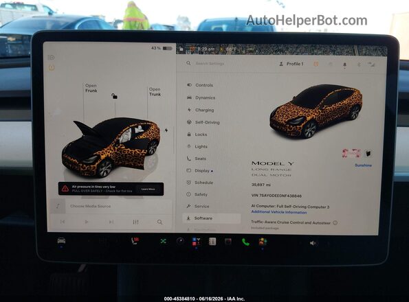 7SAYGDEE0NF438846 2022 TESLA MODEL Y Белый 