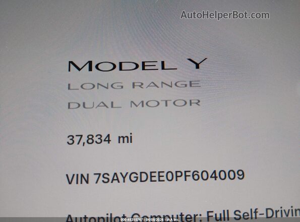 7SAYGDEE0PF604009 2023 TESLA MODEL Y Gray 