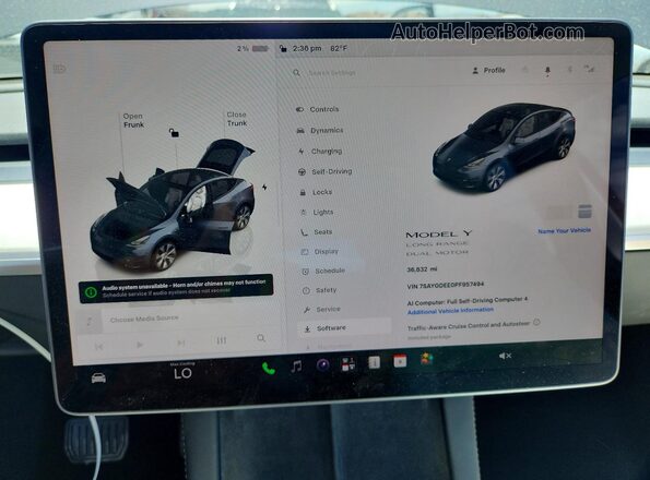 7SAYGDEE0PF957494 2023 TESLA MODEL Gray Instrument cluster view