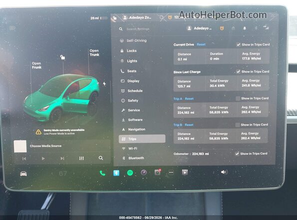 7SAYGDEE0RA214902 2024 TESLA MODEL Y Черный Вид задних сидений
