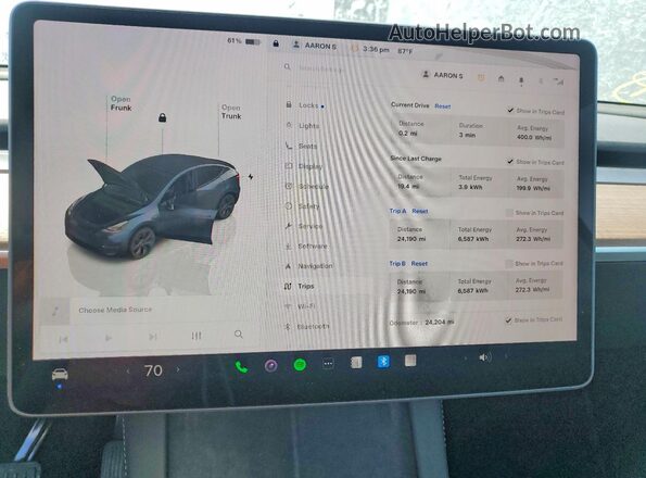 7SAYGDEE0RF195836 2024 TESLA MODEL Gray Instrument cluster view