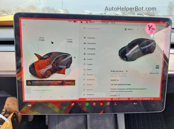 7SAYGDEE0SF267866 2025 TESLA MODEL Gray ხელსაწყოთა პანელის ხედი