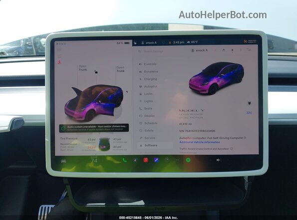 7SAYGDEE1PA033496 2023 TESLA MODEL Y White Rear seats view