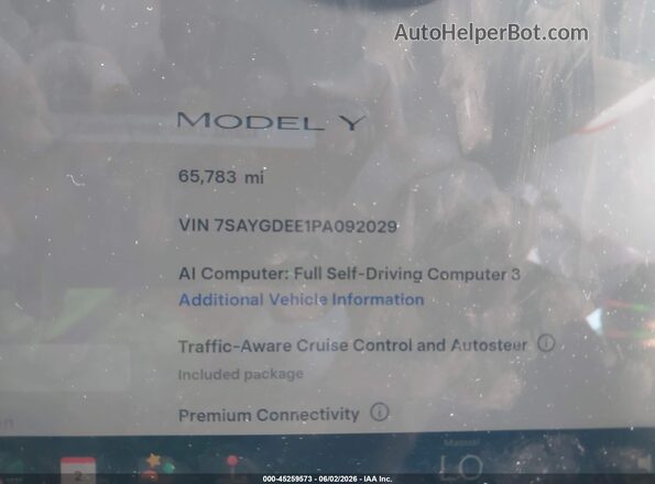 7SAYGDEE1PA092029 2023 TESLA MODEL Y Gray Շարժիչի բաժամունքի տեսք