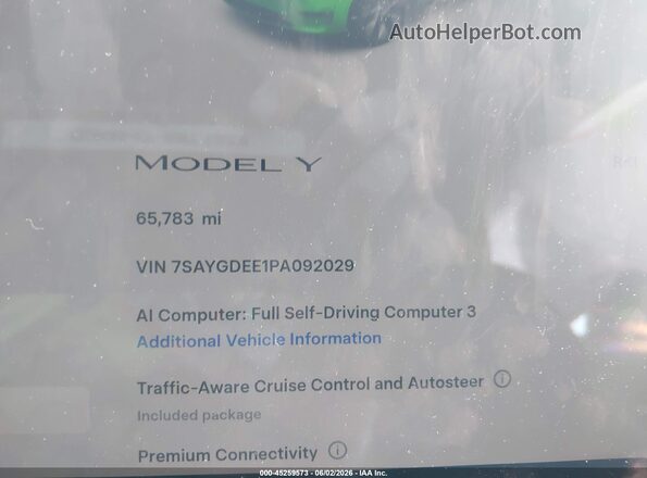7SAYGDEE1PA092029 2023 TESLA MODEL Y Gray Սալոնի 360 աստիճան տեսք