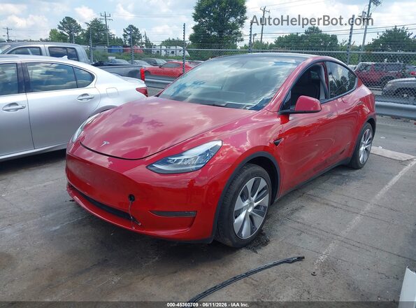 7SAYGDEE1PA124008 2023 TESLA MODEL Y Red წინა მარცხენა ხედი სამი მეოთხედიდან