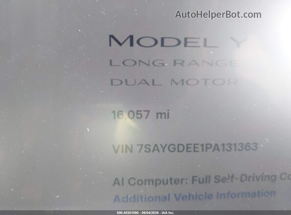 7SAYGDEE1PA131363 2023 TESLA MODEL Y Белый 