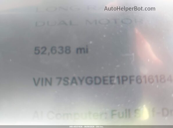 7SAYGDEE1PF616184 2023 TESLA MODEL Y Blue Rear seats view