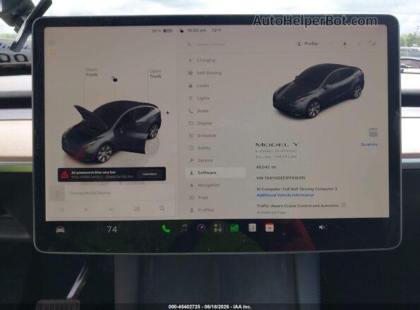7SAYGDEE1PF616315 2023 TESLA MODEL Y Серый Вид задних сидений