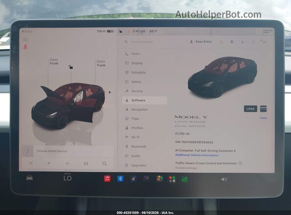 7SAYGDEE1RF204642 2024 TESLA MODEL Y Gray Vista de los asientos traseros
