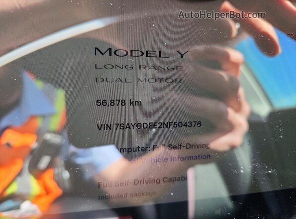 7SAYGDEE2NF504376 2022 TESLA OTHER Синий Вид щитка приборов