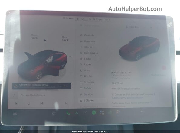 7SAYGDEE2NF546563 2022 TESLA MODEL Y Red 