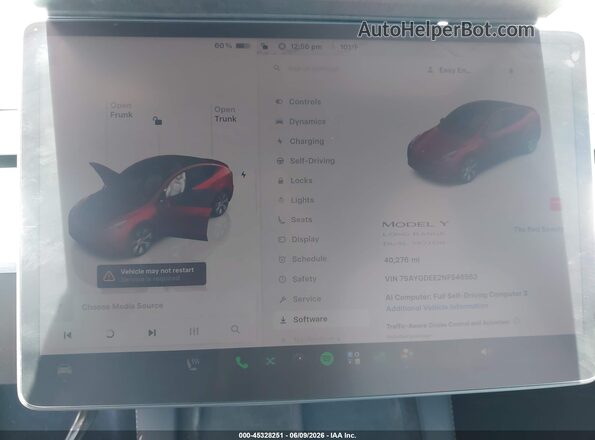 7SAYGDEE2NF546563 2022 TESLA MODEL Y Red 